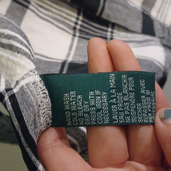 5 For $20 Ralph Lauren Linen Sleeveless Dress Shirt Plaid Tartan Chambray Top - Picture 8 of 9